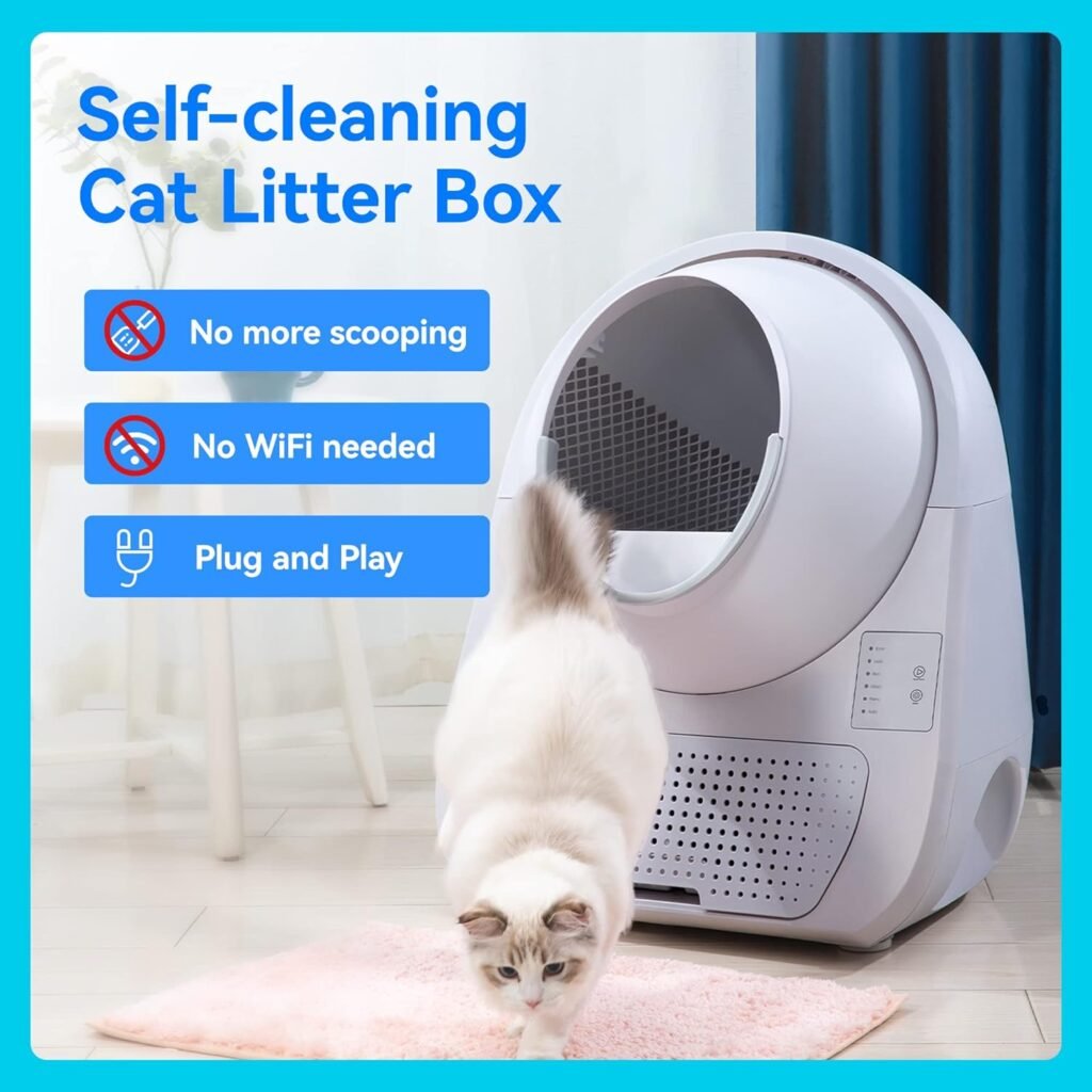 CATLINK Self Cleaning Cat Litter Box, Automatic Cat Litter Box, Double Odor Removal, Cat Robot Litter Box for Cats from 3.5 pounds to 22 pounds (Young Version)