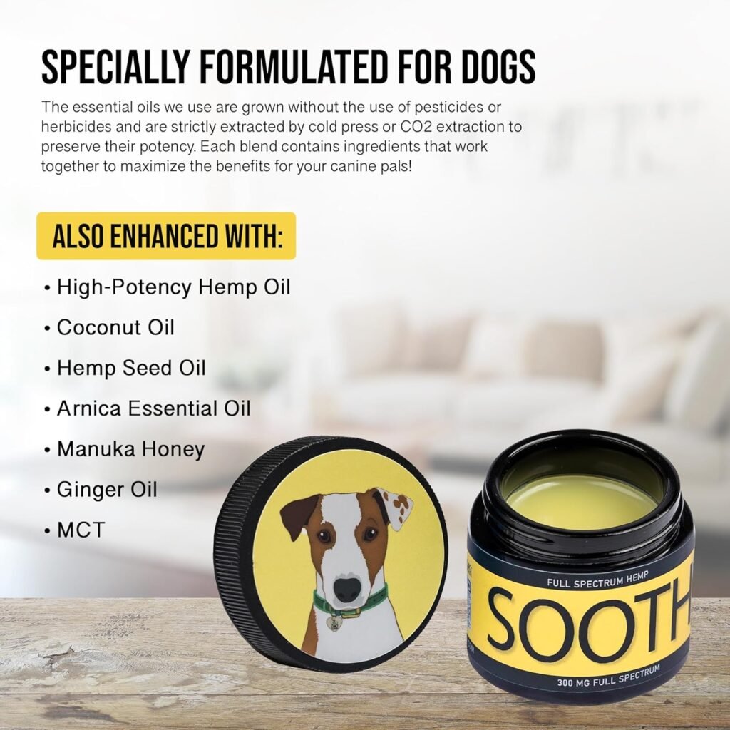 Hemp Dog Health - Soothe - High-Potency Hemp Salve for Natural Dog Allergy Relief  Everyday Bug Bite  Hot Spot Itch Relief for Dogs - Made with Natural Extracts  Human-Grade Hemp Oil for Dogs