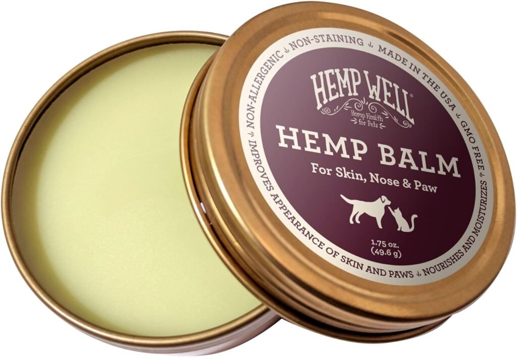 Hemp Well Hemp Rub for Pets - Organic Pet Balm, Dogs and Cats, Relieves Dryness and Cracking for Paws, Skin, and Nose, 1.75 oz.