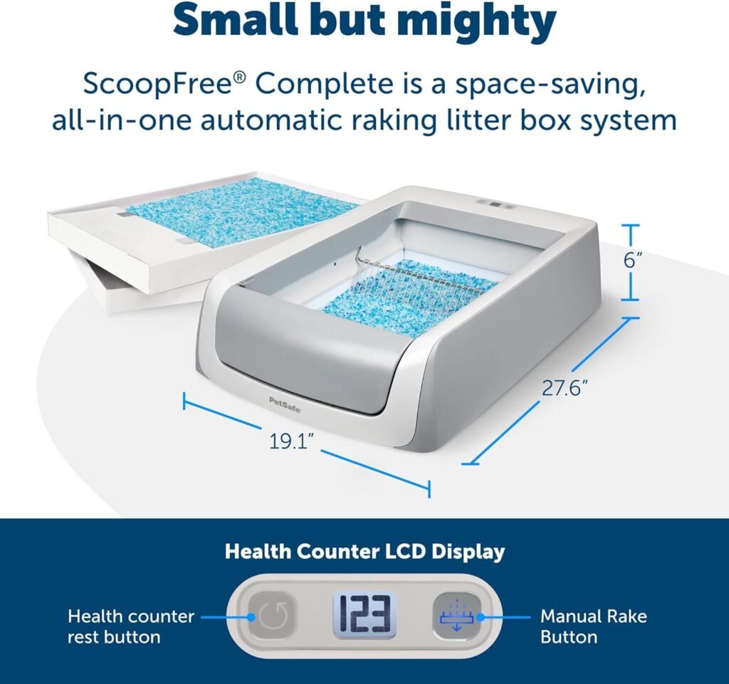 PetSafe ScoopFree Complete Plus Self-Cleaning Cat Litterbox - Hands-No Cleanup With Disposable Crystal Tray - Less Tracking, Better Odor Control - Includes Disposable Tray