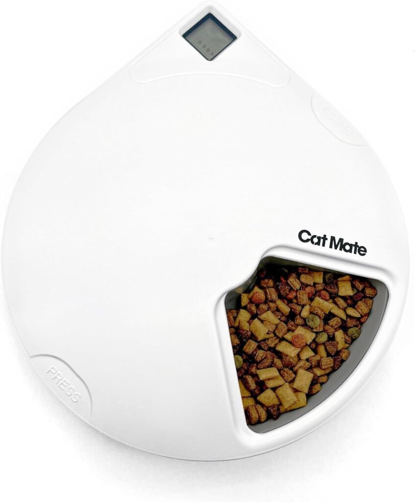 Cat Mate C500 - 5 Meal Digital Automatic Feeder with Ice Packs for Cats and Small Dogs