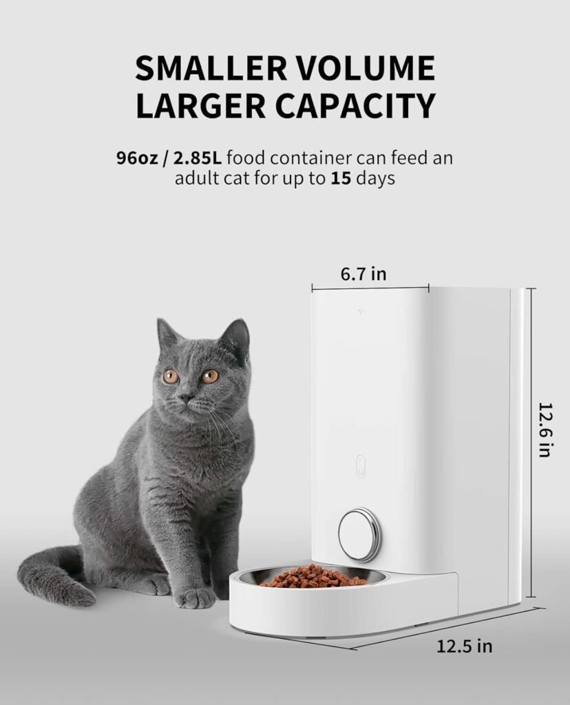 PETKIT Automatic Pet Feeder with Camera, 1080P HD Video with Night Vision, 2.4G WiFi Cat Dog Feeder with 2-Way Audio,Smart App Control Pet Dry Food Dispenser for Cats and Dogs with Non-Stick Food Bowl