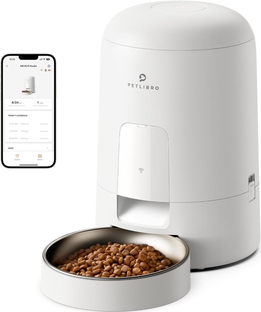 PETLIBRO Automatic Cat Feeder, Automatic Cat Food Dispenser Battery-Operated with 180-Day Battery Life, AIR Pet Feeder for Cat  Dog, Timed Cat Feeder Program 1-6 Meals Control, 2L Auto Cat Feeder