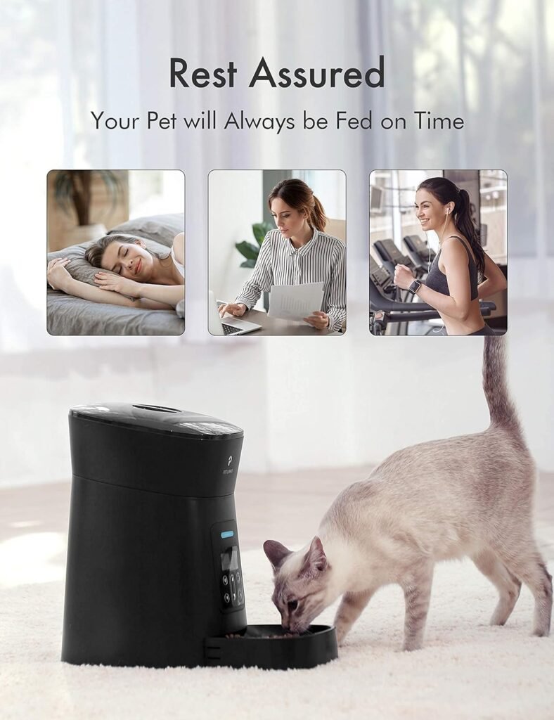 PETLIBRO Automatic Cat Feeder with Camera, 1080P HD Video with Night Vision, 5G WiFi Pet Feeder with 2-Way Audio, Low Food  Blockage Sensor, Motion  Sound Alerts for Cat  Dog Single Tray
