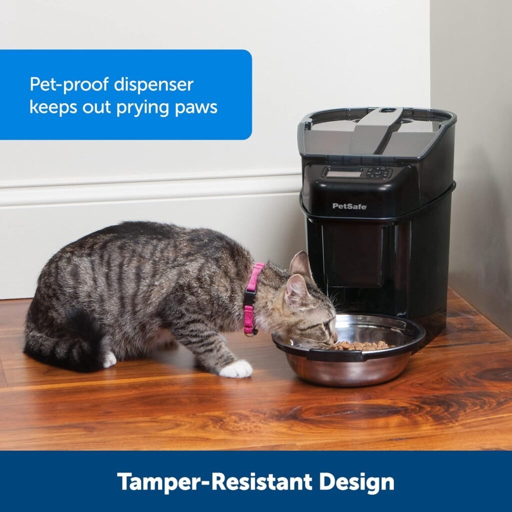 PetSafe Healthy Pet Simply Feed - Automatic - Headquartered in Knoxville, TN - Automatic Dog Feeder from the Engineers of the Smart Feed  Dancing Dot - 1-Year Comprehensive Protection Plan,Black