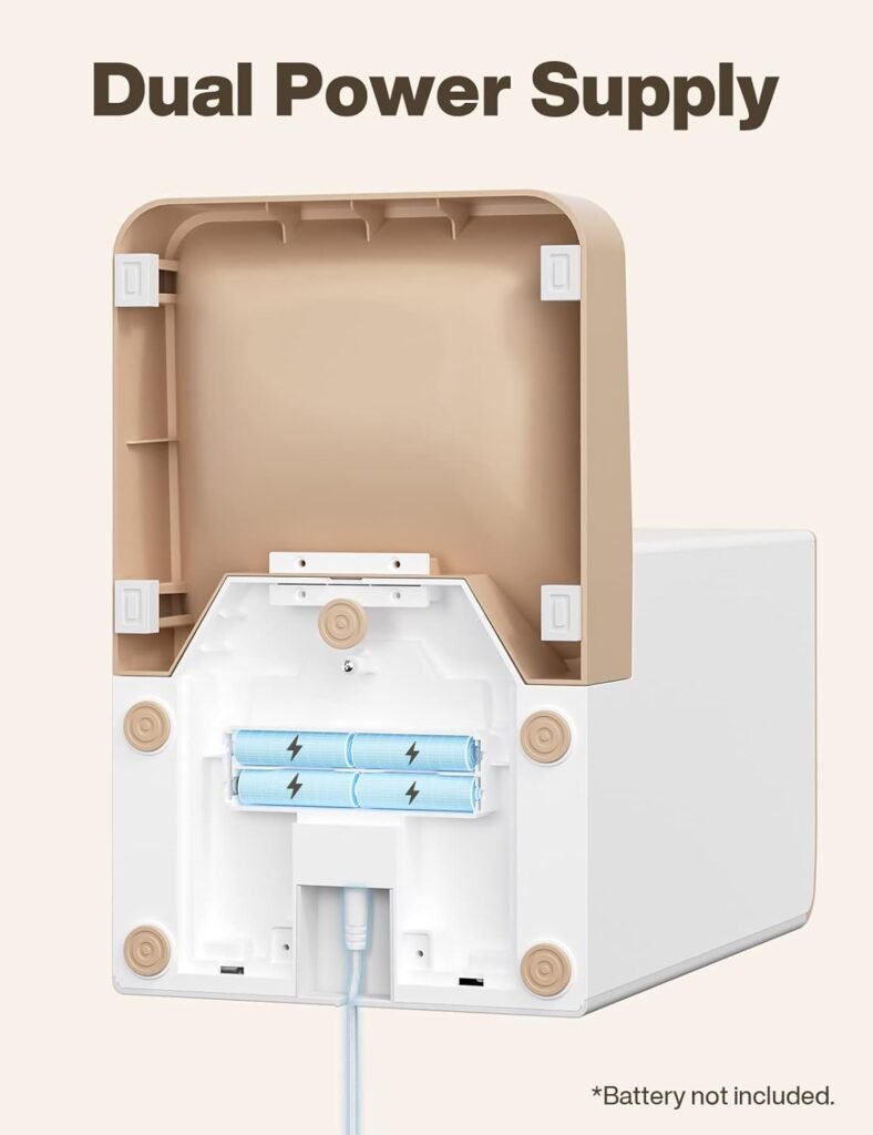 PetSnowy Snow+ Automatic Cat Feeder, Wi-Fi Enabled Automatic Cat Food Dispenser with APP Control, 4L Automatic Dog Feeder with Dual Power Supply, 1-10 Meal Per Day